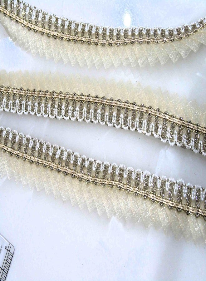 Strala Golden Color Laces For Dresses, Sarees, Lehenga, Suits, Bags, Decorations, Borders, Crafts And Home Decor,Blouse (9Mtr) Design-211 (Premium Golden). - Image 4
